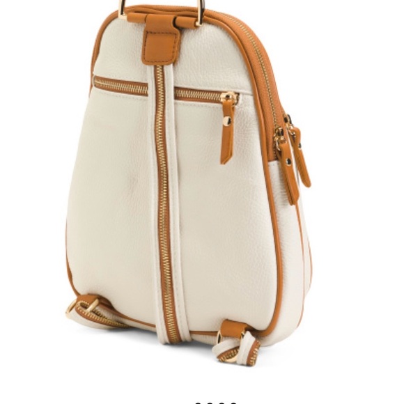 Valentina Cream and Tan CONVERTIBLE Backpack NWT - Picture 8 of 8